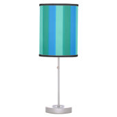 Atomic Teal & Turquoise Stripes Table Lamp (Front)