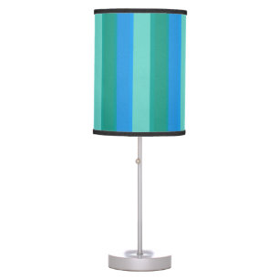 Atomic Teal & Turquoise Stripes Table Lamp