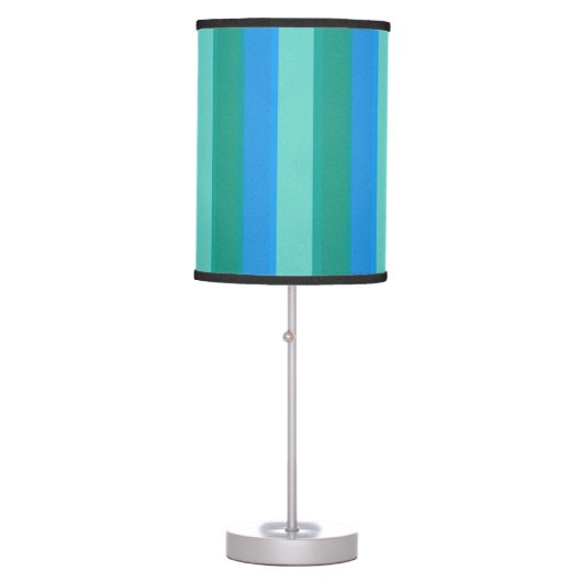 Atomic Teal & Turquoise Stripes Table Lamp (Front)