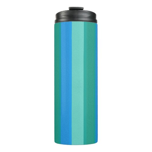 Atomic Teal  Turquoise Stripes Thermal Tumbler