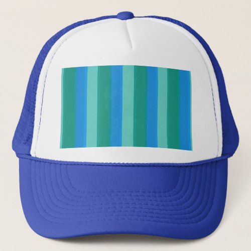 Atomic Teal  Turquoise Stripes Trucker Hat