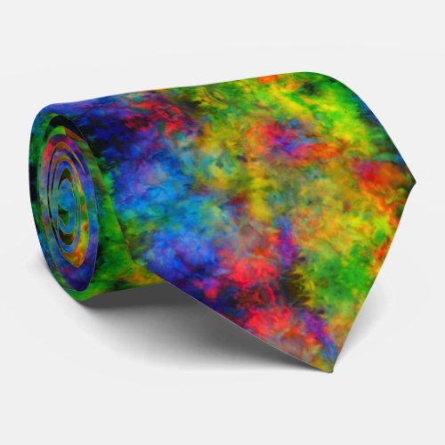 Atomic Tie_Dye  Psychedelic Rainbow Colors Neck Tie