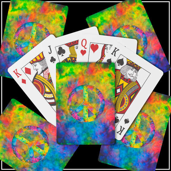 [Atomic Tie-Dye]  Psychedelic Rainbow Colors Playing Cards