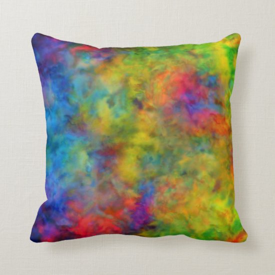 [Atomic Tie-Dye]  Psychedelic Rainbow Colors Throw Pillow