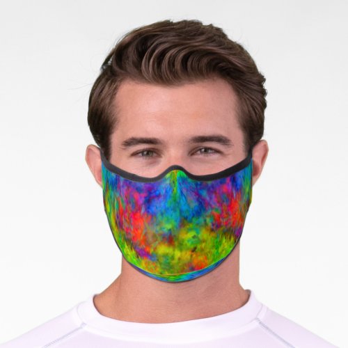 Atomic Tie_Dye Rainbow Colors Fractal Premium Face Mask