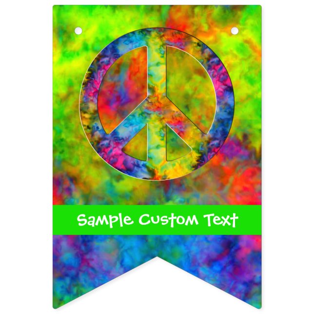 [Atomic Tie-Dye] Rainbow Colors Peace Sign Hippie (Second Flag)