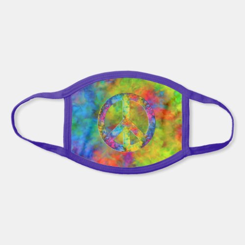 Atomic Tie_Dye Rainbow Colors Peace Sign Symbol Face Mask