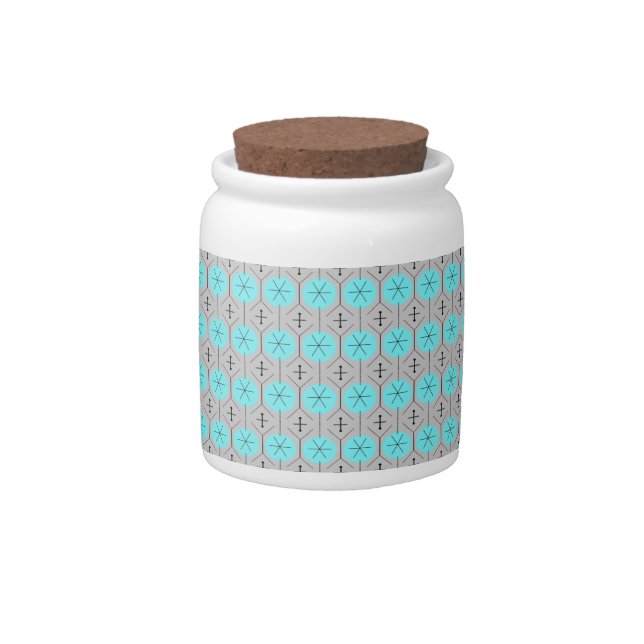Atomic Turquoise Dots Candy Jar (Front)
