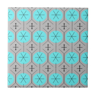 Atomic Turquoise Dots Ceramic Tile
