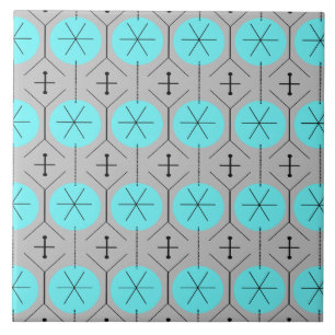 Atomic Turquoise Dots Ceramic Tile
