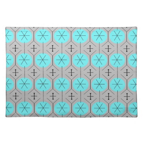 Atomic Turquoise Dots Cloth Placemat