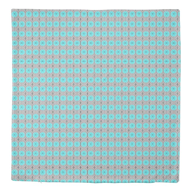 Atomic Turquoise Dots Duvet Cover (Back)