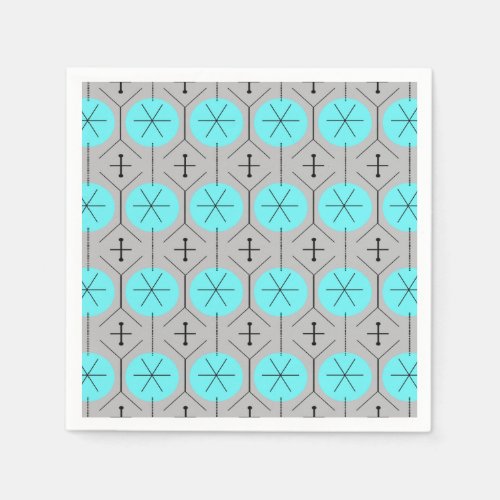 Atomic Turquoise Dots Paper Napkin