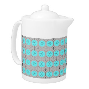 Atomic Turquoise Dots Teapot