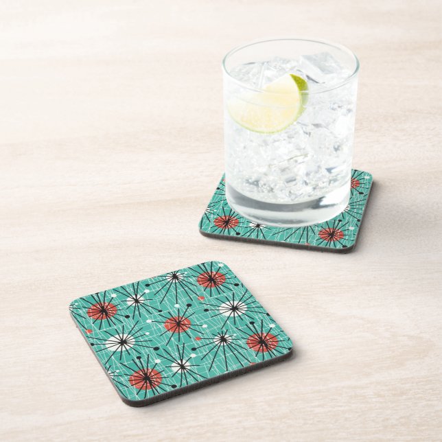 Atomic Turquoise Drink Coaster (Right Side)