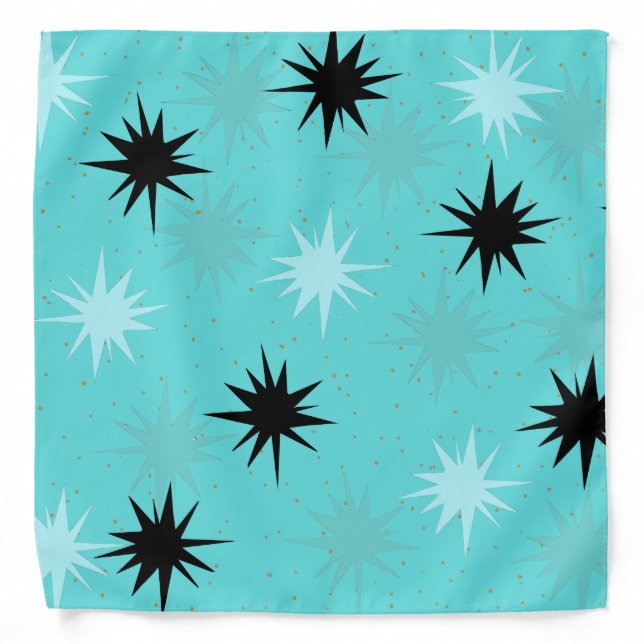 Atomic Turquoise Starbursts Bandana (Front)