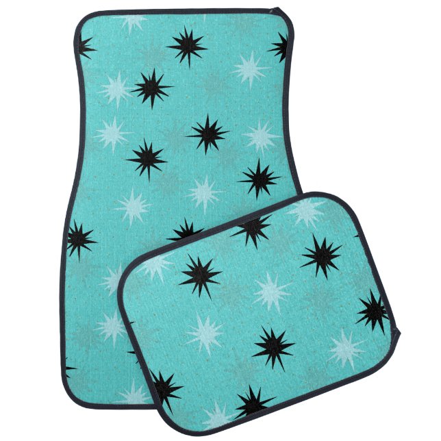 Atomic Turquoise Starbursts Car Mats (Set)
