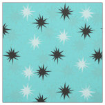 Atomic Turquoise Starbursts Combed Cotton Fabric