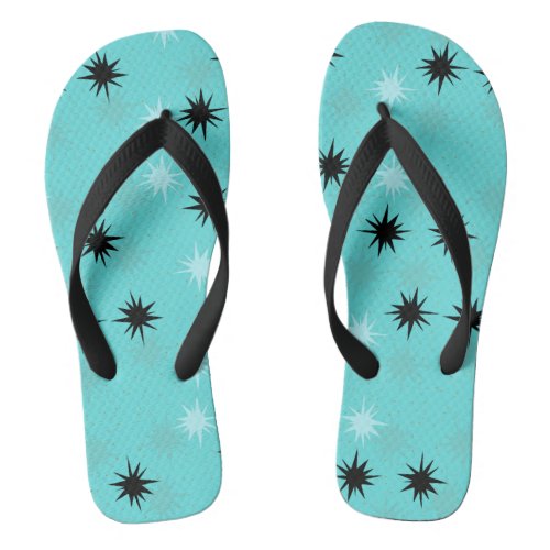 Atomic Turquoise Starbursts Flip Flops