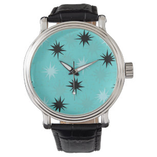 Atomic Turquoise Starbursts Leather Watch