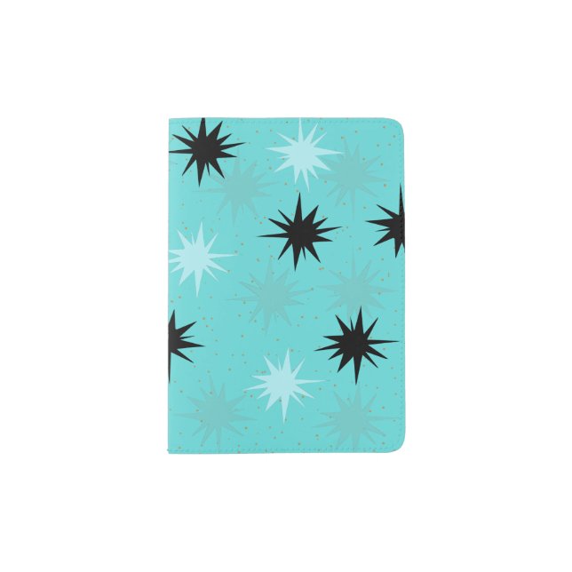 Atomic Turquoise Starbursts Passport Holder (Front)