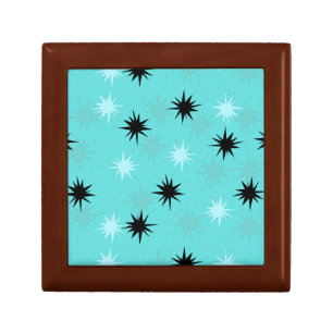 Atomic Turquoise Starbursts Tiled Gift Box