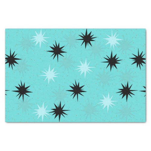 Atomic Turquoise Starbursts Tissue Paper