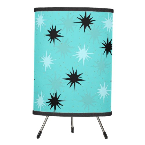 Atomic Turquoise Starbursts Tripod Lamp