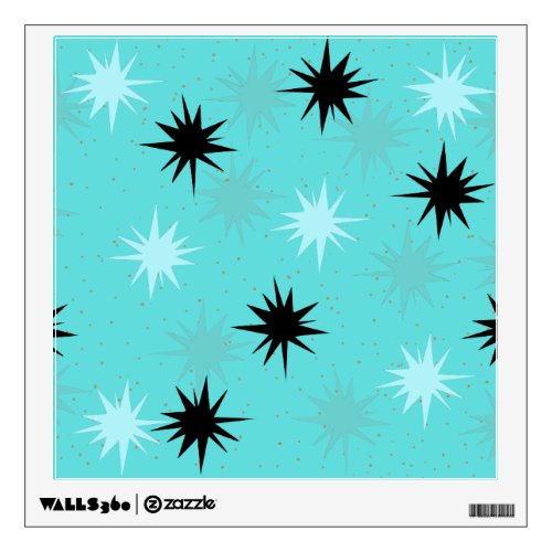 Atomic Turquoise Starbursts Wall Decal