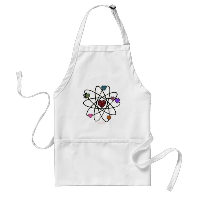Atomic Valentine Leopard Print Hearts Adult Apron (Front)
