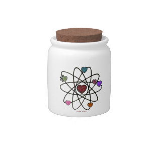 Atomic Valentine Leopard Print Hearts Candy Jar