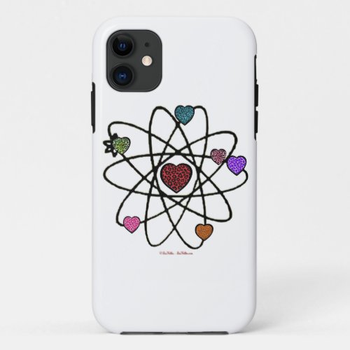 Atomic Valentine Leopard Print Hearts iPhone 11 Case