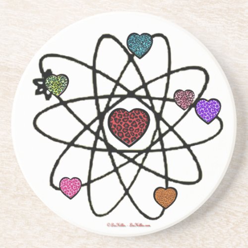 Atomic Valentine Leopard Print Hearts Coaster