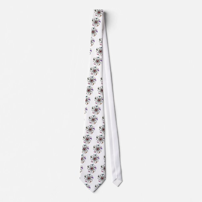 Atomic Valentine Leopard Print Hearts Neck Tie (Front)