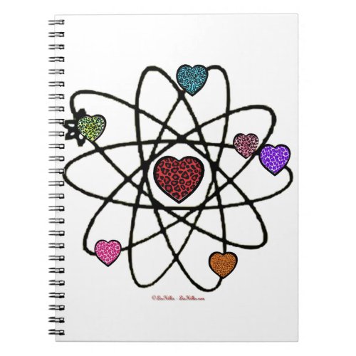 Atomic Valentine Leopard Print Hearts Notebook
