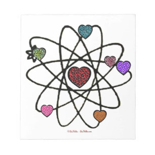 Atomic Valentine Leopard Print Hearts Notepad