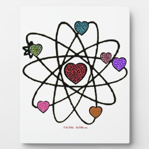Atomic Valentine Leopard Print Hearts Plaque