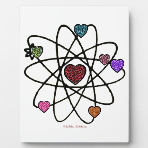 Atomic Valentine Leopard Print Hearts Plaque