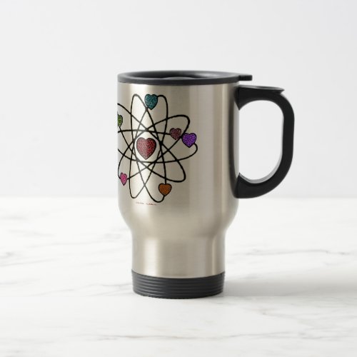 Atomic Valentine Leopard Print Hearts Travel Mug