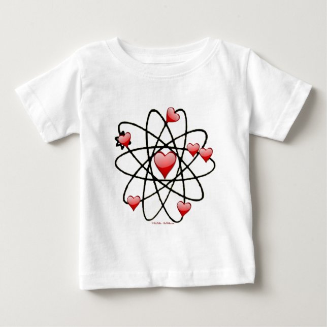 Atomic Valentine Red Hearts Baby T-Shirt (Front)