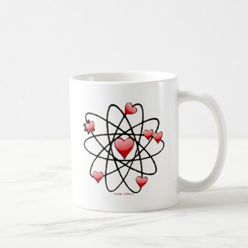 Atomic Valentine Red Hearts Coffee Mug