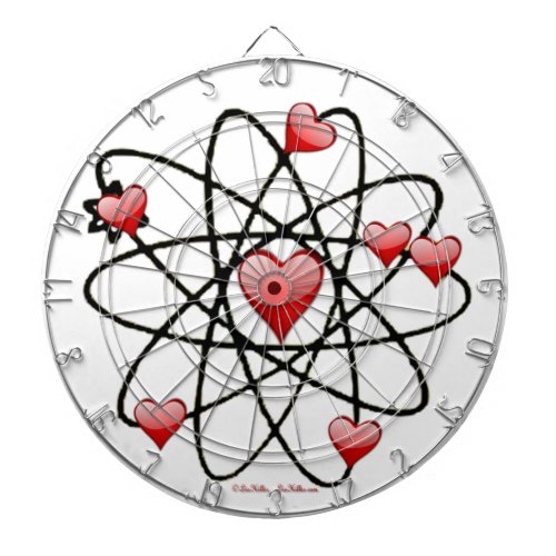 Atomic Valentine Red Hearts Dartboard