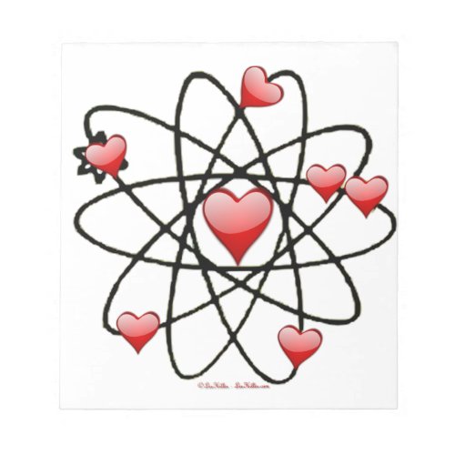 Atomic Valentine Red Hearts Notepad