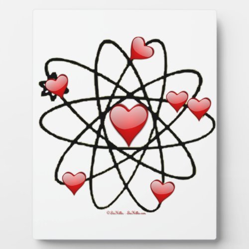 Atomic Valentine Red Hearts Plaque