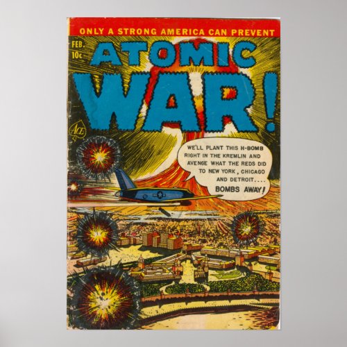 Atomic War Classic Advanture Comic Poster