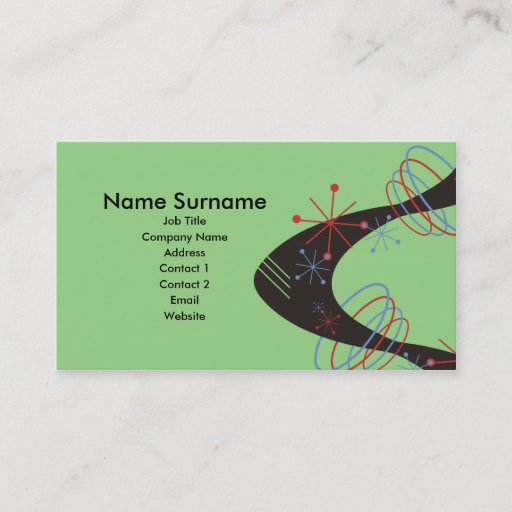 Customizable Atomic Wave, business card template
