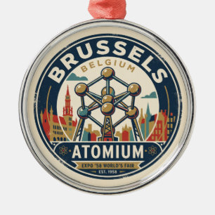 Atomium Belgium Metal Ornament