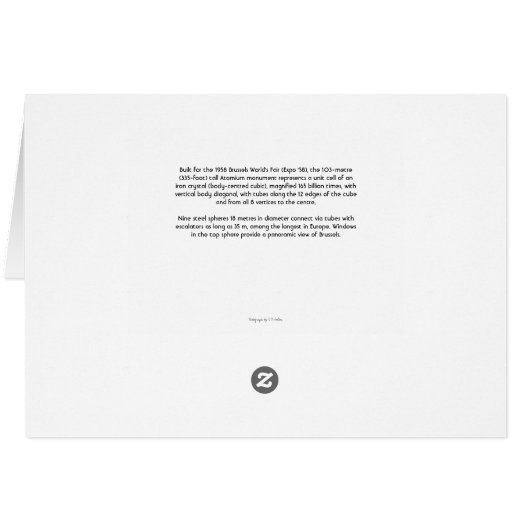 Atomium - Brussels Belgium Cards (Back Horizontal)