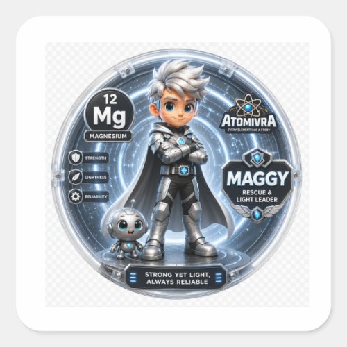 ATOMIVRA Magnesium Character Square Sticker