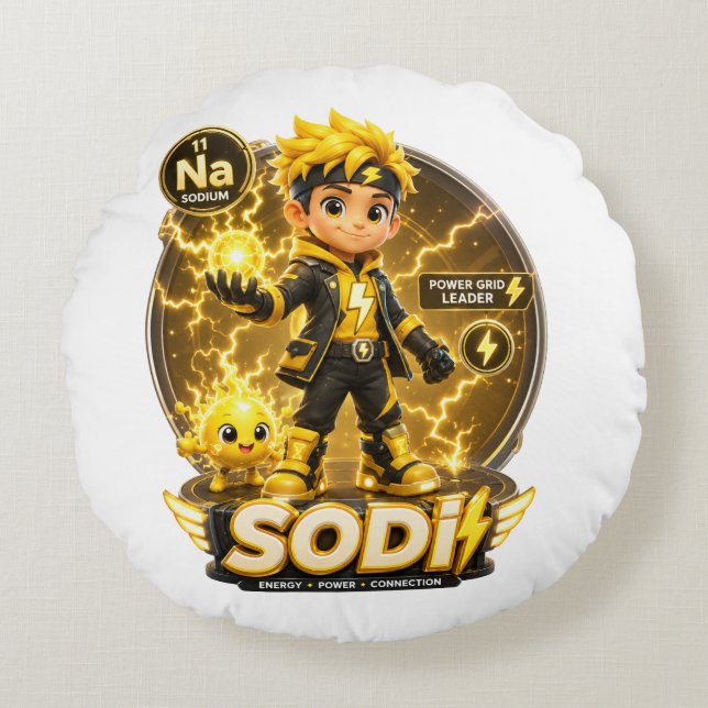 ATOMIVRA Sodium Character  Round Pillow (Front)